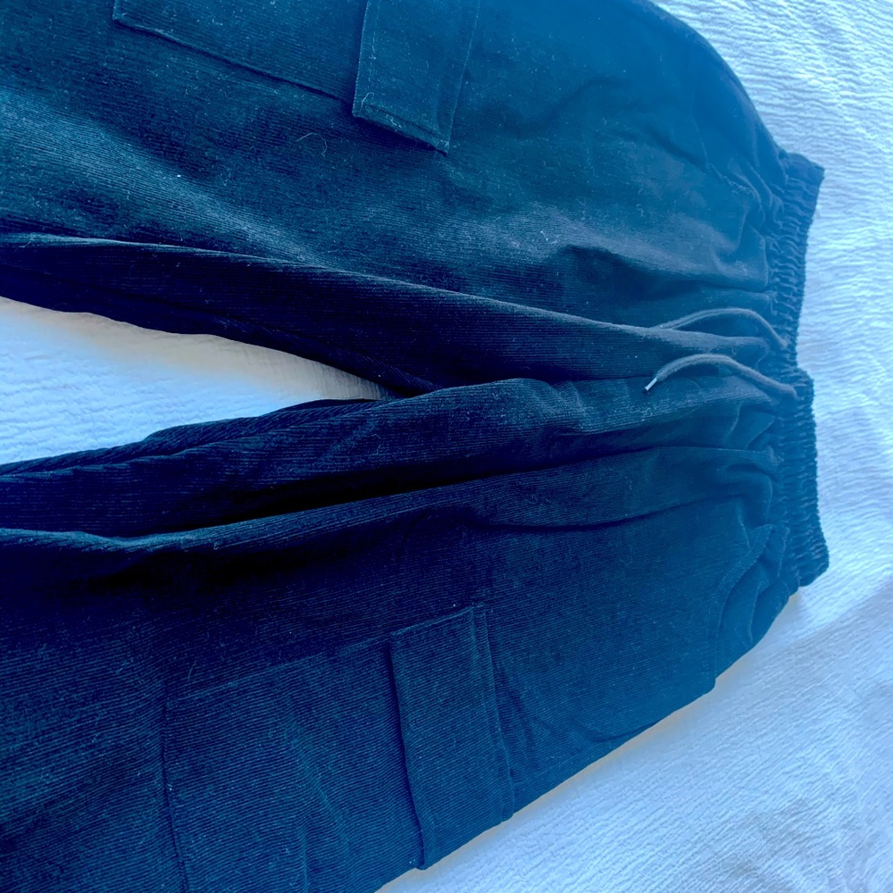 OAK + FORT black cargo corduroy joggers - Picture 1 of 4